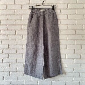 Gravel & Gold Gray 100% Linen Wide Leg Pants High Rise Size 0